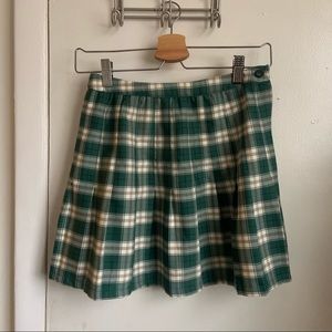 urban outfitters plaid green mini skirt